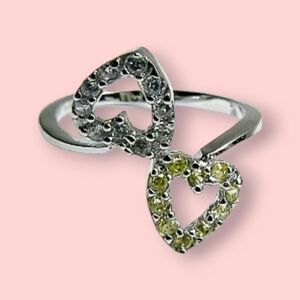 Sterling Silver Double Heart Ring size 7.5 NEW